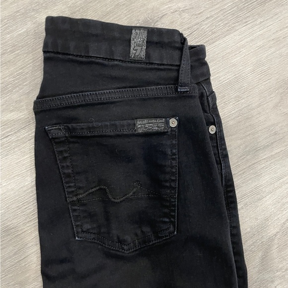 7 For All Mankind Black Karch Bootcut Jeans - Picture 3 of 7